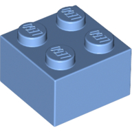 Lego kostka (kostička) 2x2, středně modrá (4162705, 4201235, 4205047)